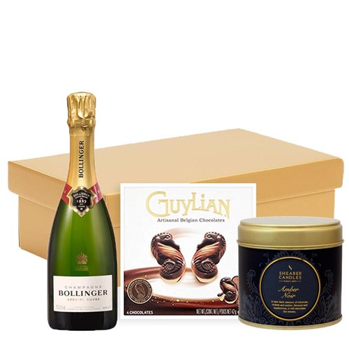 Half Bottle of Bollinger Special Cuvee Champagne 37.5cl & Candle Gift Hamper